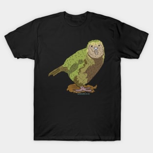 Hand Drawn New Zealand Kakapo Bird T-Shirt